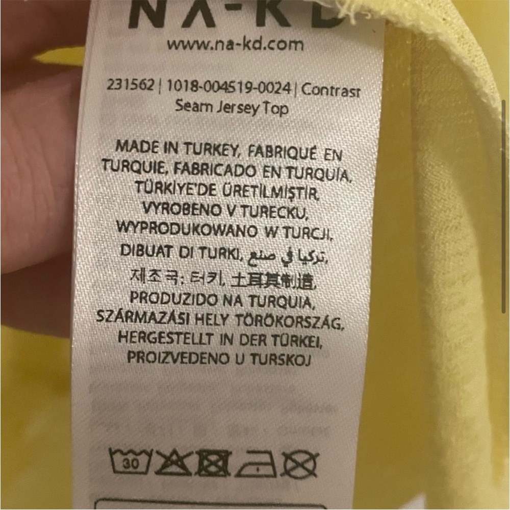 Na-Kd yellow,contrast seam jersey long sleeve tee - Picture 7 of 7